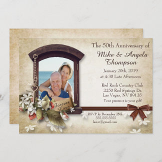 Vintage Style 50th Anniversary Invite