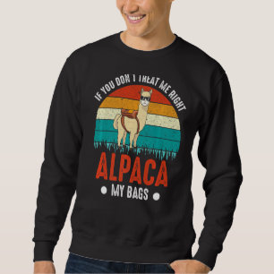 Vintage Style Alpaca My Bags Funny Llama Alpaca L Sweatshirt