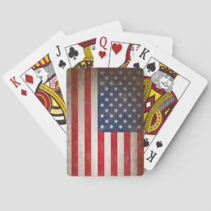 Vintage Style American Flag Antiqued Playing Cards