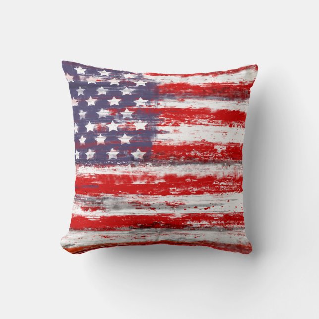 Vintage style american flag cushion (Front)