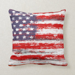Vintage style american flag cushion