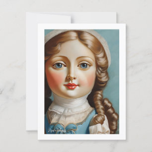 Vintage Style Art Doll  Postcard