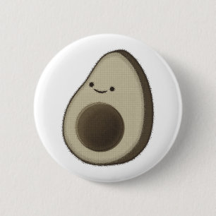 Vintage Style Avocado Drawing 6 Cm Round Badge