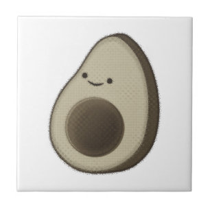 Vintage Style Avocado Drawing Ceramic Tile