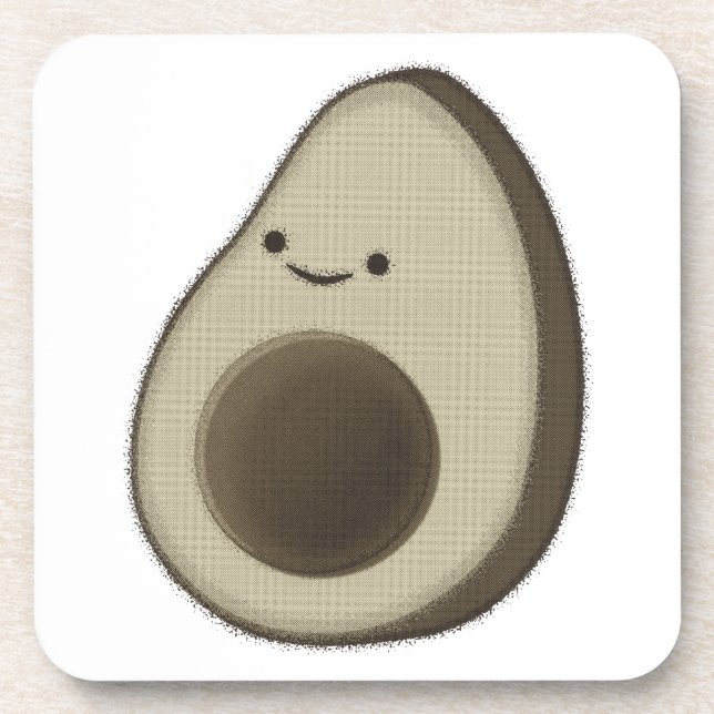 Vintage Style Avocado Drawing Coaster (Front)