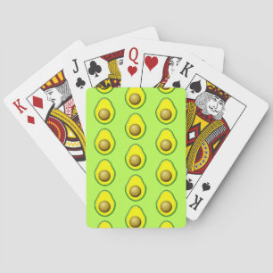 Vintage Style Avocado Drawing Pattern Playing Cards