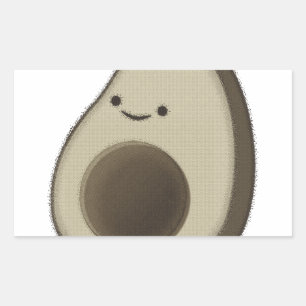 Vintage Style Avocado Drawing Rectangular Sticker