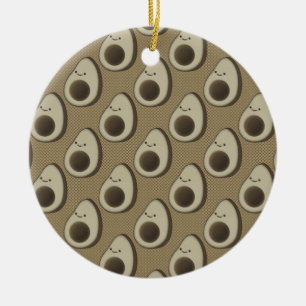 Vintage Style Avocado Pattern Ceramic Tree Decoration