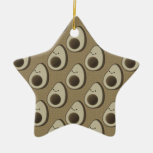 Vintage Style Avocado Pattern Ceramic Tree Decoration