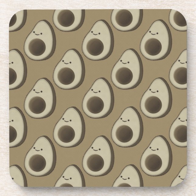 Vintage Style Avocado Pattern Coaster (Front)