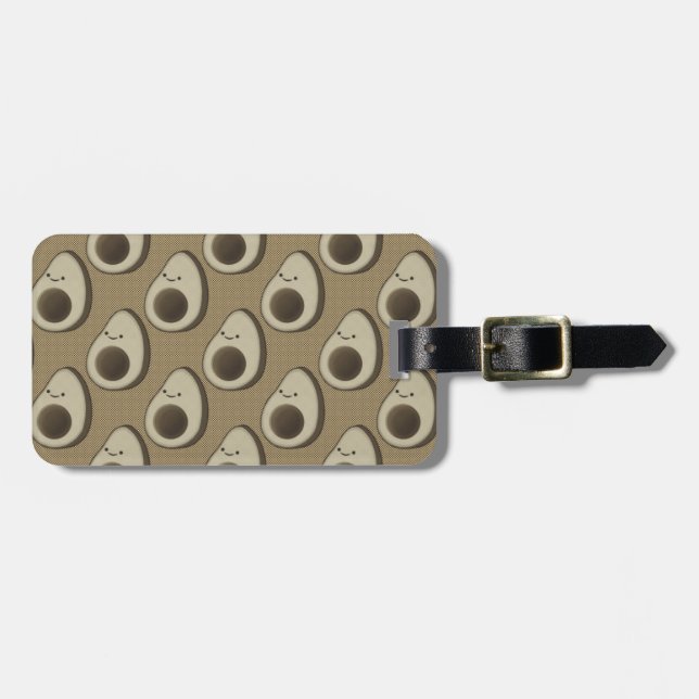 Vintage Style Avocado Pattern Luggage Tag (Front Horizontal)