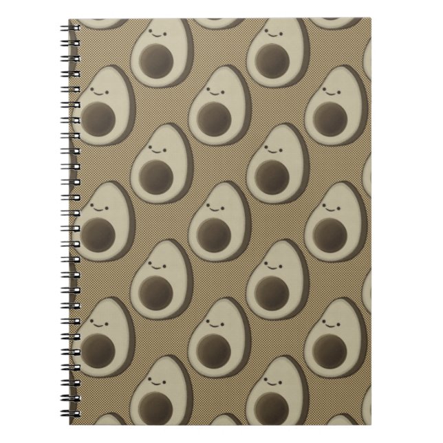 Vintage Style Avocado Pattern Notebook (Front)