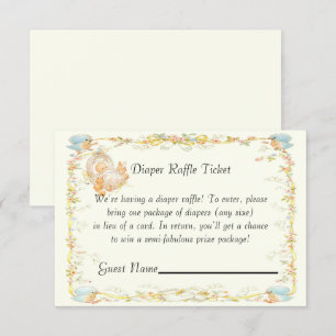vintage Style Baby Shower Diaper Raffle Card