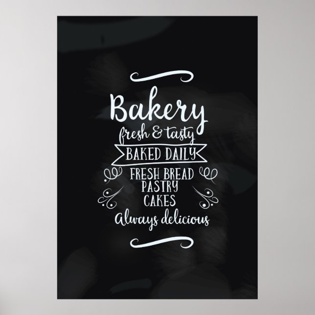 Vintage style Bakery Chalkboard poster (Front)