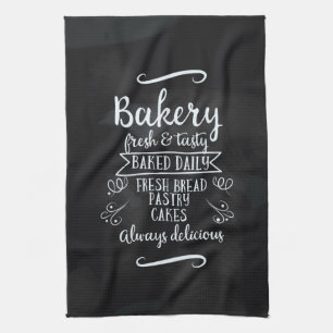 Vintage style Bakery Chalkboard poster Tea Towel