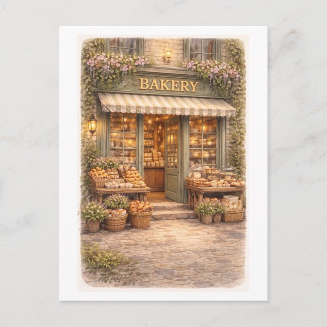 Vintage-Style Bakery Postcard (Front)