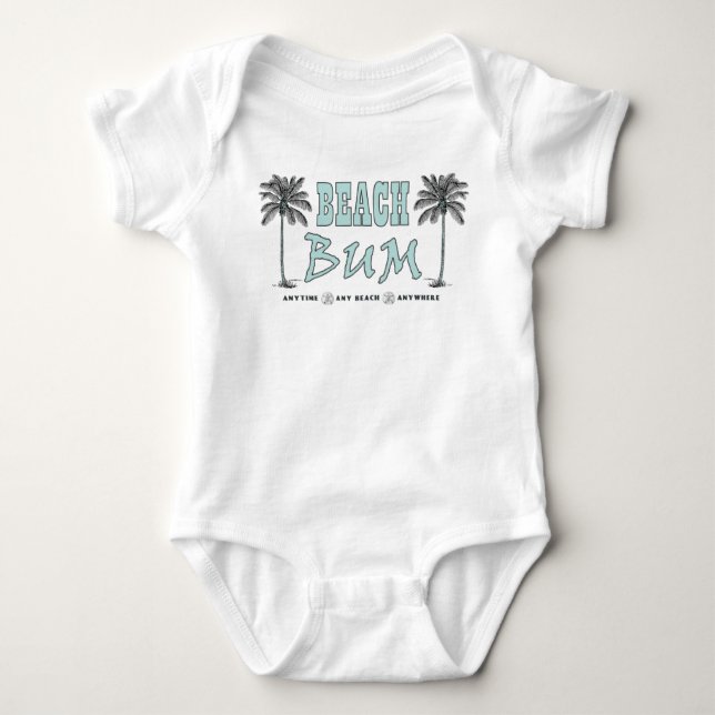 Vintage Style Beach Bum Baby Onsie Baby Bodysuit (Front)