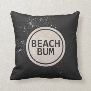 Vintage Style Beach Bum Beach Tag Pillow