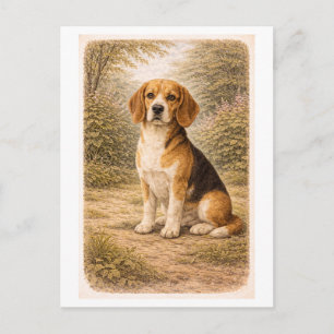 Vintage-Style Beagle Postcard