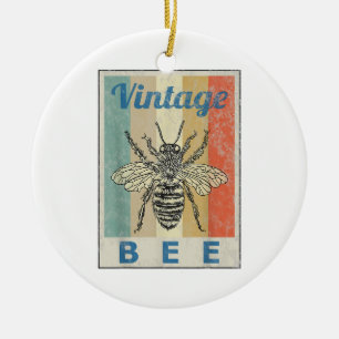Vintage Style Bee Queen Honey Beekeeper Beekeeping Ceramic Ornament