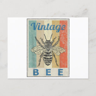 Vintage Style Bee Queen Honey Beekeeper Beekeeping Holiday Postcard