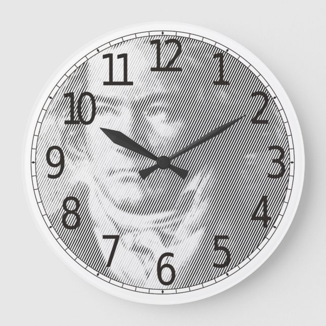 Vintage Style Beethoven Portrait Large Clock (Front)