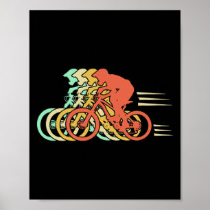 Vintage Style Biking Bicycle Mountain Biking Cycli Poster
