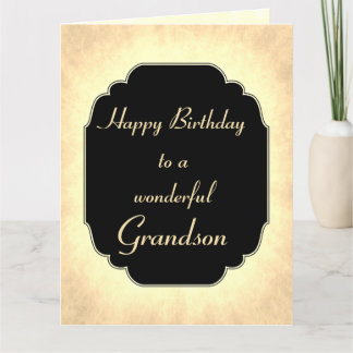 Vintage style Birthday Grandson Card