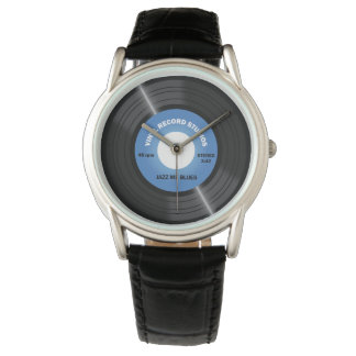 Vintage Style Blue 45 rpm Vinyl Record Watch