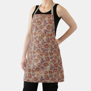 Vintage-style blue color botanical pattern apron