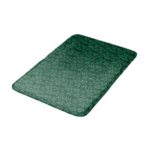 Vintage-style blue color botanical pattern  bath m mat