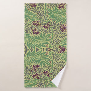 Vintage-style blue color botanical pattern bath t towel set