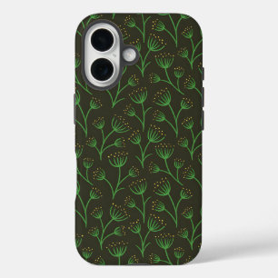 Vintage-style blue color botanical pattern  Case-M iPhone 16 Case