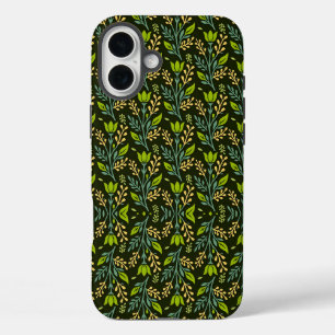 Vintage-style blue color botanical pattern Case-M iPhone 16 Plus Case