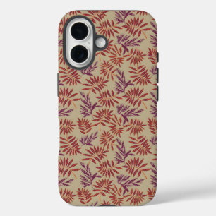 Vintage-style blue color botanical pattern  Case-M iPhone 16 Case