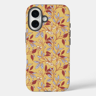 Vintage-style blue color botanical pattern  Case-M iPhone 16 Case