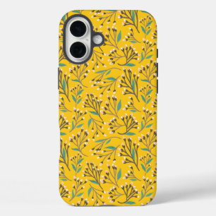 Vintage-style blue color botanical pattern  Case-M iPhone 16 Plus Case
