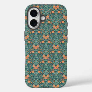 Vintage-style blue color botanical pattern Case-M iPhone 16 Case