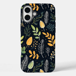 Vintage-style blue color botanical pattern Case-M iPhone 16 Plus Case