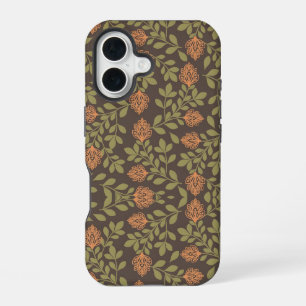Vintage-style blue color botanical pattern Case-M iPhone 16 Case