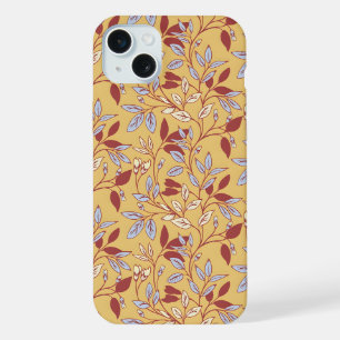 Vintage-style blue color botanical pattern Case-M iPhone 15 Plus Case