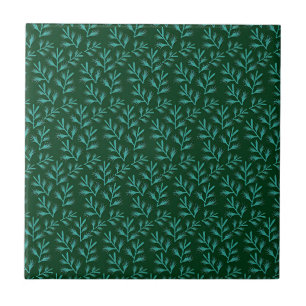 Vintage-style blue color botanical pattern cerami ceramic tile