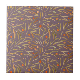 Vintage-style blue color botanical pattern cerami ceramic tile