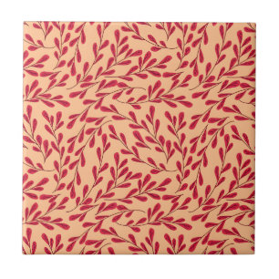 Vintage-style blue color botanical pattern cerami ceramic tile