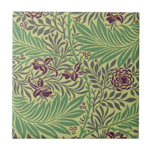 Vintage-style blue color botanical pattern cerami ceramic tile