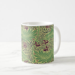 Vintage-style blue color botanical pattern coffee mug