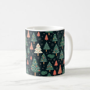 Vintage-style blue color botanical pattern  coffee mug