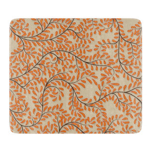 Vintage-style blue color botanical pattern cuttin cutting board