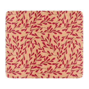 Vintage-style blue color botanical pattern cuttin cutting board