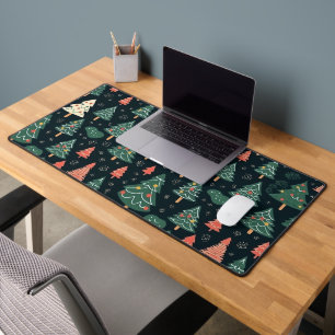 Vintage-style blue color botanical pattern  desk m mat